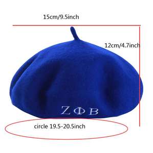 Marineblau und Weiß Ton Sorority Zeta Phi Beta inspiriert Parapher nalia Hut Feine Winter Soror Dekoration ZPB Lady Beret - Product Image 6