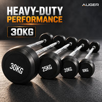 Ensemble de barres d'haltères droites à poids fixe pour salle de sport, revêtement en caoutchouc, tête ronde, 10KG 15KG 20KG 25KG 30KG, équipement de fitness OEM