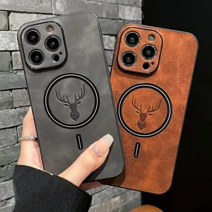 Funda Magnética para Teléfono con Carga Inalámbrica para iPhone 16 15 14 13 12 11 Pro Max, Diseño de Cabeza de Ciervo, Magnética, Resistente a Golpes - Product Image 1