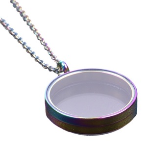 Collar con Colgante de Caja de Cristal Abrible de Acero Inoxidable de 60 cm, Marco de Fotos Multicolor - Product Image 5