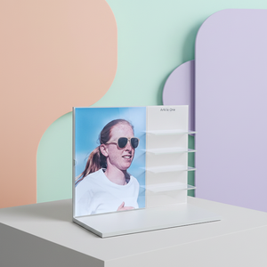 Présentoir Minimaliste en Acrylique <span class=keywords><strong>pour</strong></span> Lunettes, Support à 4 Niveaux <span class=keywords><strong>pour</strong></span> Lunettes de Soleil avec <span class=keywords><strong>Porte</strong></span>-Affiches, <span class=keywords><strong>Vitrine</strong></span> de Marquage <span class=keywords><strong>pour</strong></span> Magasin d'Optique - Product Image 1
