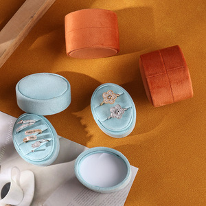 Boîte à bagues en velours de haute qualité Taimy, 2 emplacements, hexagonale, verte, pour fiançailles, vente en gros, mini boîte à bijoux, fermeture à boucle - Product Image 6