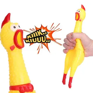 Hot bán vui Dog Chew Đồ chơi màu vàng squeak la hét cao su gà Pet Chew đồ chơi