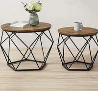Table basse ronde en bois de style nordique rétro, tendance minimaliste, durable et écologique, modèle KFZ08, pour salons, chambres et balcons.
