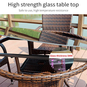 छोटी कॉफी टेबल और 4 कुर्सियां धातु फ्रेम प्लास्टिक के लिए छत की बालकनी के लिए आउटडोर के लिए कम कीमत - Product Image 5