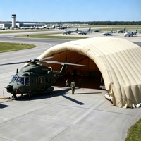 Dôme de hangar d'avion gonflable portable en PVC, double couche, toutes saisons, abri hermétique pour hélicoptère, pour stockage à l'aéroport