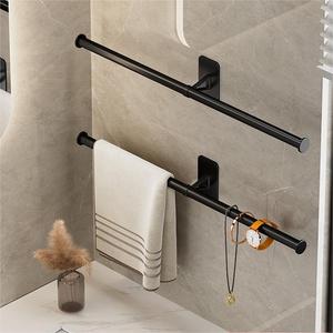 Shu Zheng Wall Mounted Towel <b>Rack</b> 2 <b>Bars</b> Self Adhesive Bathroom Towel <b>Bar</b> For Toilet And Bath Use - Product Image 1