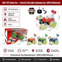 Coche de Acrobacias a Control Remoto, Camioneta a Radiocontrol con Giro de 360 Grados, con Luces y Música, Juguete de Coche RC para Niños