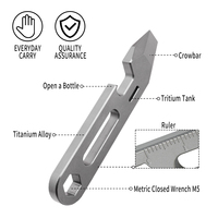 Mini Palanca Multiusos de Aleación de Titanio TGZUO, Herramienta Utilitaria EDC con Ranura para Destornillador para Supervivencia al Aire Libre