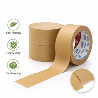 Ruban adhésif en papier kraft écologique activé par l'eau, déchirable à la main, inscriptible, inviolable, pour l'expédition, l'emballage et le bureau