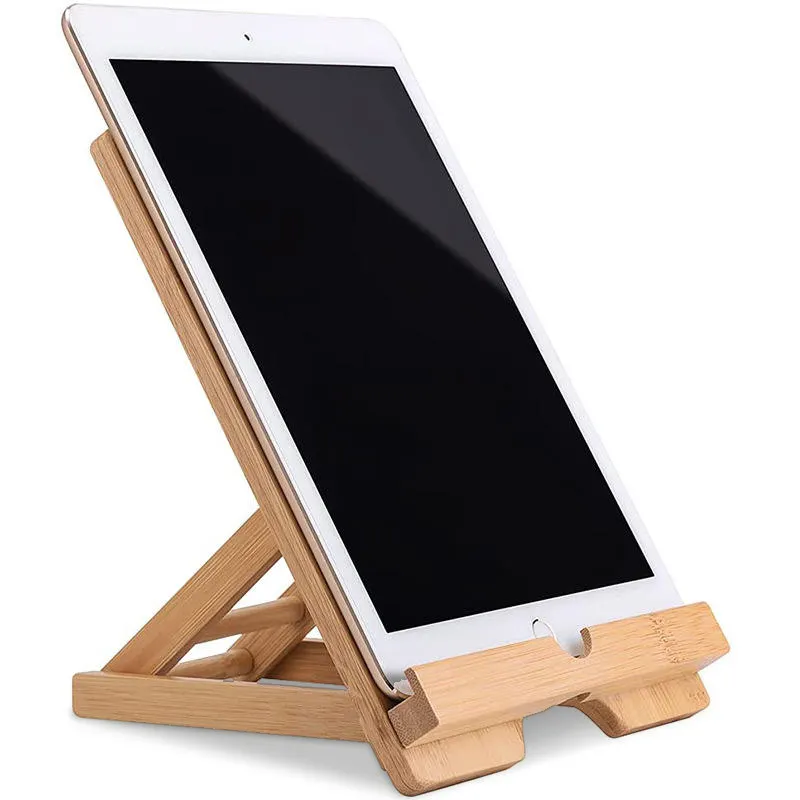 Wholesale Folding Bamboo Tablet Stand with 3 Adjustable Height