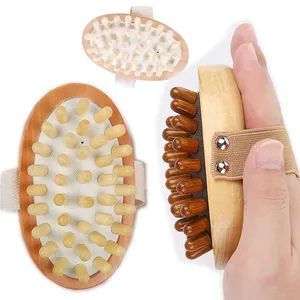 Massager Natural Wood Air Cushion Hair Brush Cellulite Sauna Spa Relax Body Massage Brush For Home