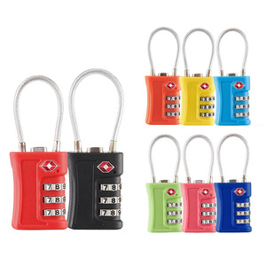 Tsa Combination <b>Padlock</b> For Luggage Travel Security Mechanical Lock With 4mm Steel Cable Abs Material Powder Coated Finish - Product Image 5