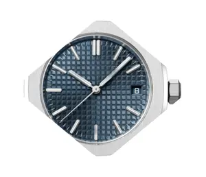 Hete Verkoop Saffier Kristal Horloges 2813 Automatisch Uurwerk Kleur Moissanite Zilveren Klok 21600 Glamour Grijs Horloge