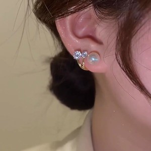 Korean Style Imitation Pearl Earrings for Women Temperament Rhinestone Stud Earring Jewelry - Product Image 6