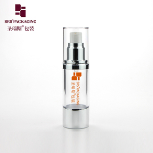 Botella <span class=keywords><strong>de</strong></span> Plástico Transparente Vacía A022C con Bomba <span class=keywords><strong>de</strong></span> Aire Libre Plateada y Tapa Transparente para Cuidado Facial, Crema <span class=keywords><strong>CC</strong></span> - Product Image 3