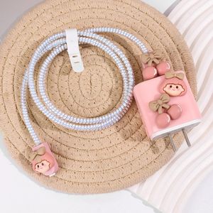 Pour <span class=keywords><strong>Apple</strong></span> <span class=keywords><strong>18W</strong></span> 20W <span class=keywords><strong>chargeur</strong></span> housse de protection dessin animé cerise étui pour <span class=keywords><strong>IPhone</strong></span> 14 13 12 <span class=keywords><strong>11</strong></span> Pro Max XR XS X protecteur de tête de câble de données - Product Image 2