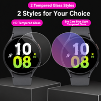 Protection d'écran en verre trempé anti-rayures avec filtre anti-lumière bleue et outil d'installation facile pour Samsung Galaxy Watch 4 5 6 Watch 5 Pro