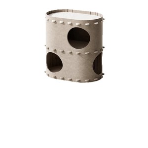 Casa para Gatos de Doble Capa, Nido de Fieltro Gris, Redondo, Espacioso, Resistente a las Raspaduras, para Todas las Estaciones, Mueble para Mascotas - Product Image 2