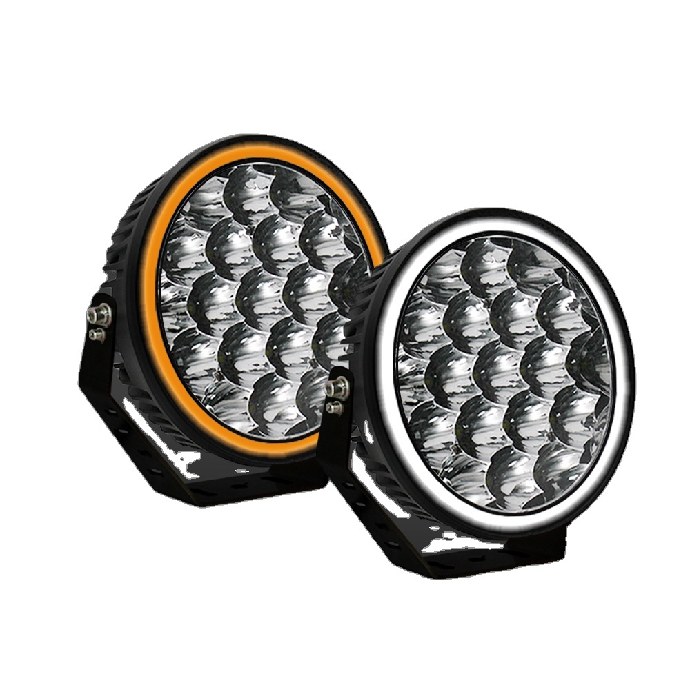 Super Bright 95W Led Work Light DRL Dual Color Waterproof 7 Inch Led Driving Light for Truck