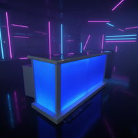 Comptoir de bar moderne bleu de haute qualité avec LED pour discothèque, design personnalisé