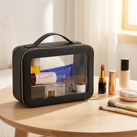 personnalisé trousse de maquillage transparente pochette cosmétique de luxe en PVC étui de rangement pour femmes