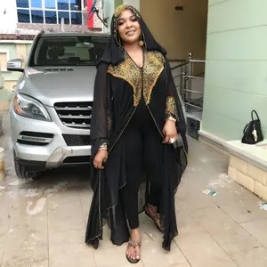 Hồi Giáo Dubai Abaya Đẹp Voan Hai Mảnh Áo Choàng Châu Phi Dịch Vụ OEM ODM