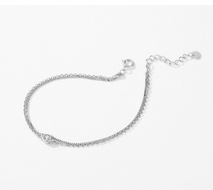 S925 Silver Minimalist Chain <b>Bracelet</b> With Round Diamond Bezel Setting Unisex Everyday Wear women's fashion - Product Image 5