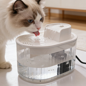 Fontaine à eau portable OEM 2026 de 1,5 L en plastique pour animaux de compagnie, distributeur d'eau intelligent électrique avec filtre pour chats et chiens, circulation automatique - Product Image 1