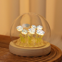 Kit de fabrication de mini-lampe de nuit LED en verre, forme de rose, moderne, alimentée par piles, lumière blanc chaud, cadeau décoratif pour chambre à coucher