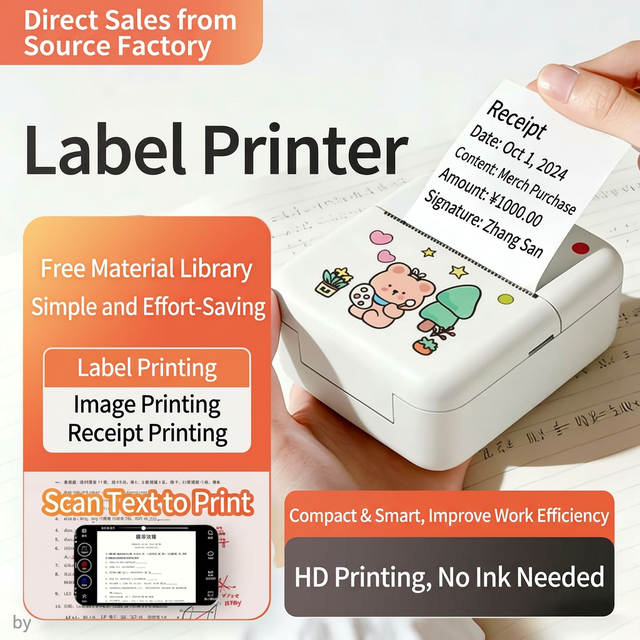 Label Printer Thermal Small Household Smart Price Sticky Notes Journal Multifunctional Printing Label Printer