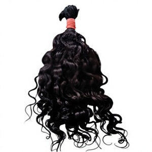 Cheveux naturels bouclés 100 % vierges de temple d'Inde du Sud, en vrac, 10 pouces, 100 g, style noir, toutes couleurs - Product Image 1