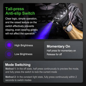 Ip65 काले प्रकाश एल्यूमीनियम मिश्र धातु शरीर <span class=keywords><strong>365</strong></span> nm पराबैंगनी त्वचा का पता लगाने और लकड़ी के दीपक के लिए - Product Image 4