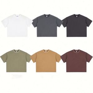 High Quality Men's Oversized Cropped T-<b>Shirt</b> 100% Cotton 260gsm Solid O-Neck Silk Screen Printed Eco-Friendly - Product Image 4