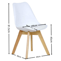 Chaise en Plastique PP YWJ Style Scandinave Classique Design Usine avec Pieds en Bois pour Restaurant Moderne, Ensemble de Repas de Café avec Table et 6 Chaises