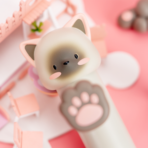 Beoka Cute Cat Electric Portable Mini Deep Tissue Fascial Muscle Gun 4 Heads Quiet Unique Cat Massage Tool para niños - Product Image 4