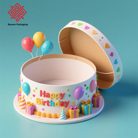 Baoren Hot Bento Gâteau Et Cupcake Boîte Avec Cupcake Emballage Rond Boîte D'emballage Avec Fenêtre Acétate Gâteau Tube Pop Cup Gâteau Boîtes