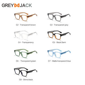 Gafas ópticas Greyjack TR90 con montura rectangular, montura completa, antiluz azul, unisex K029OP - Product Image 2