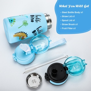 Linda Botella de Agua Infantil de Acero Inoxidable con Doble Pared Aislada, Vasos Infantiles Aislados, Botellas de Agua Rectas para Niños para Sublimación - Product Image 5