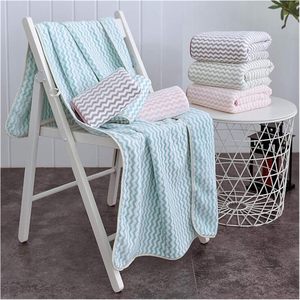 Serviette de bain parent-enfant à rayures en microfibre de haute qualité, douce et absorbante, ensemble deux pièces personnalisé - Product Image 6