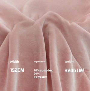 ผ้ากำมะหยี่ระดับพรีเมี่ยม320กรัม90% 10% โพลีเอสเตอร์ผ้าสแปนเด็กซ์เป็นมิตรกับผิวสำหรับเสื้อผ้าฤดูหนาวฤดูใบไม้ร่วง - Product Image 2