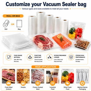 Custom <strong>Printed</strong> Heat Seal PA Nylon Frozen Food <strong>Meat</strong> Cooked Breakfast Hot Dog Sausage Packaging Vacuum Bags - Product Image 4