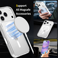 Coque de téléphone transparente magnétique anti-chute en TPU+PC compatible avec les boutons IA pour iPhone 16 et 17 Pro Max