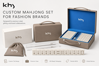 Tuiles de mahjong américaines personnalisées en cristal de luxe, durables, résistantes à l'eau, cadeau de jeu, couleur porcelaine bleue et blanche, mahjong américain
