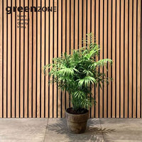 Panneau mural intérieur en bois composite WPC noir cannelé, décoration intérieure écologique