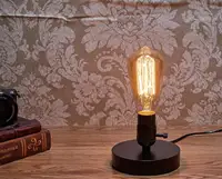 Lampu Meja Kecil Industri E26 E27, Dudukan Lampu Vintage dengan Kabel