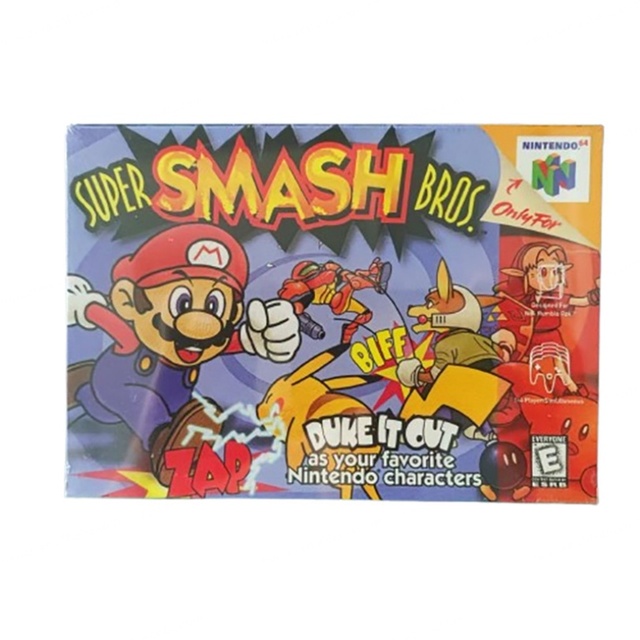 SUPER SMASH BROS for 64 Game Card Wired ABS Plastic CE Certified 100% Tested PP Bag