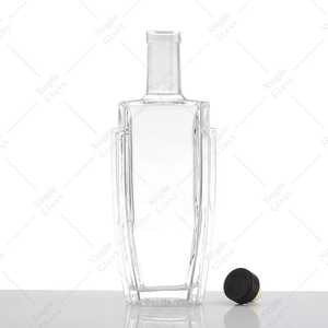 Botella de Vidrio Transparente Única para Whisky, Brandy, Vodka y Ginebra, con Logotipo Personalizado de Alta Calidad - Product Image 4