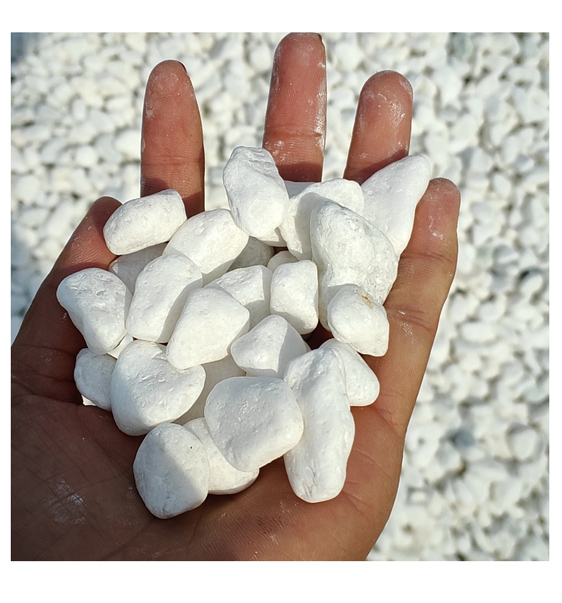 A grade landscaping sparkle snow white pebbles landscaping