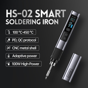 หัวแร้งบัดกรี Fnirsi HS-02 รุ่นใหม่ 100W สูงสุด แบบพกพา อัจฉริยะ พร้อมหน้าจอแสดงผล ร้อนเร็ว - Product Image 2
